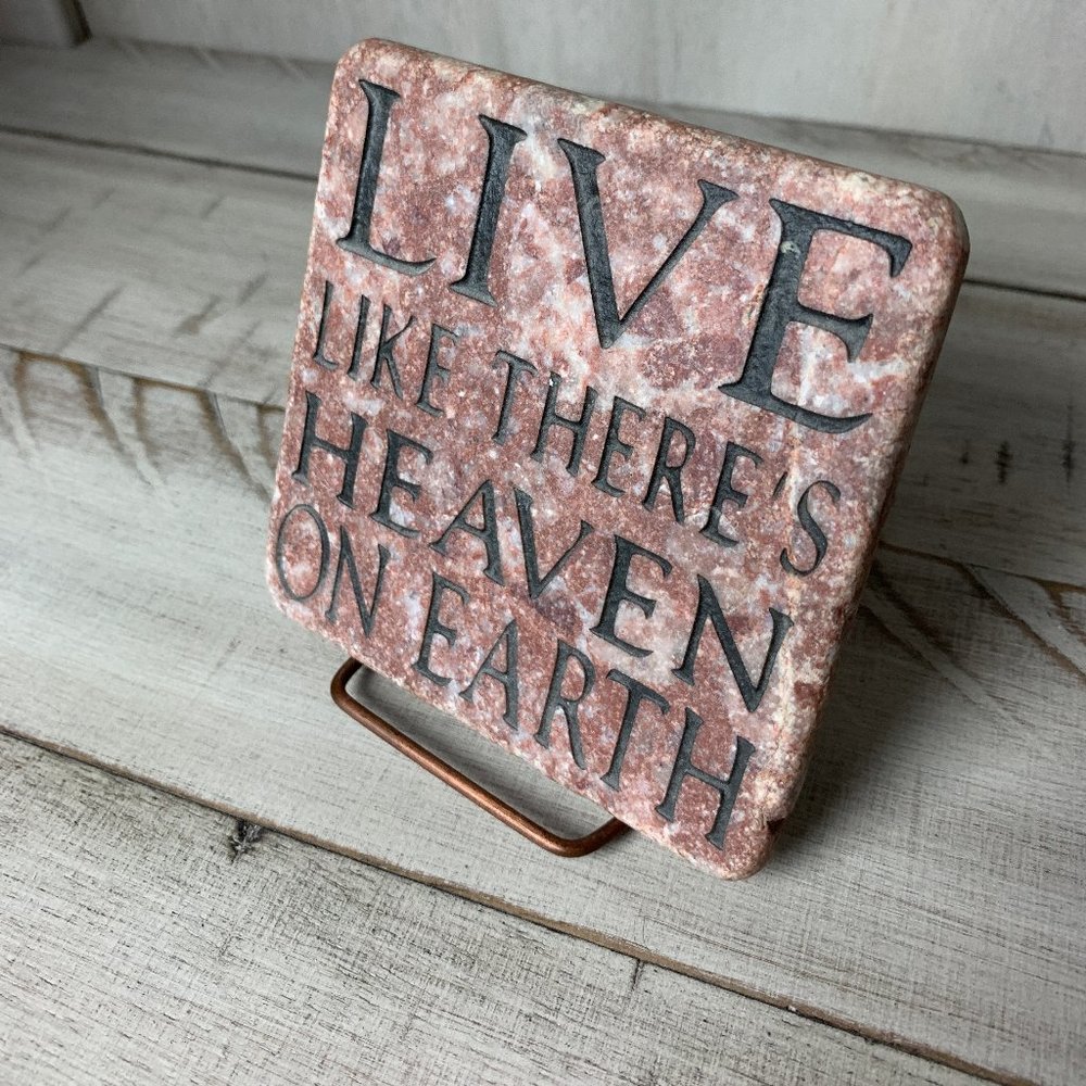 Stone Engraved Small Art Decor w/ Stand